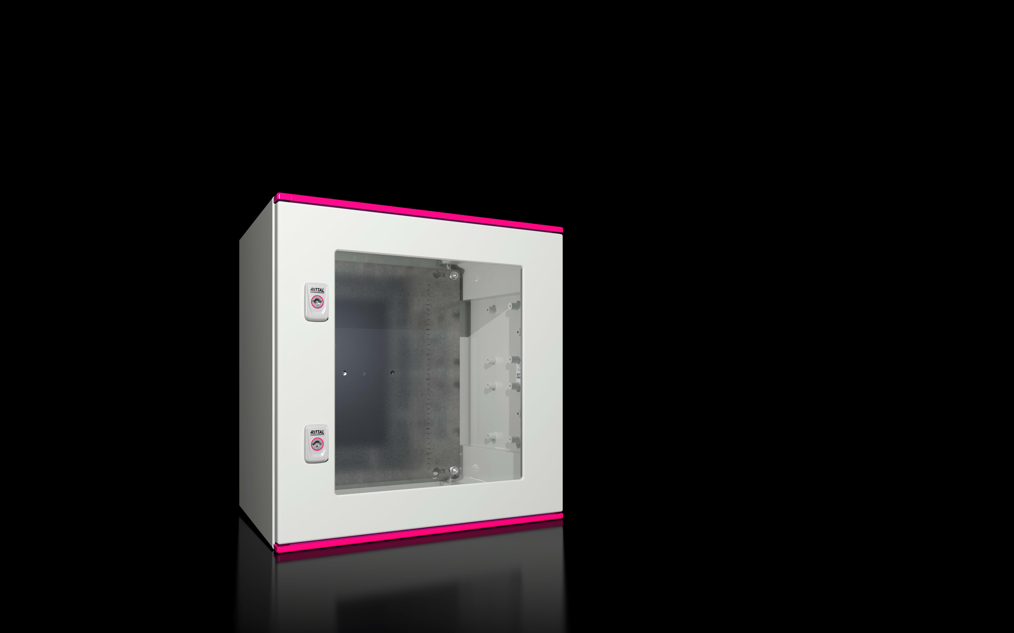 RITTAL - Armadio compatto AX Plastic, LxAxP: 500x500x300 mm con vetro d'ispezione 1454000