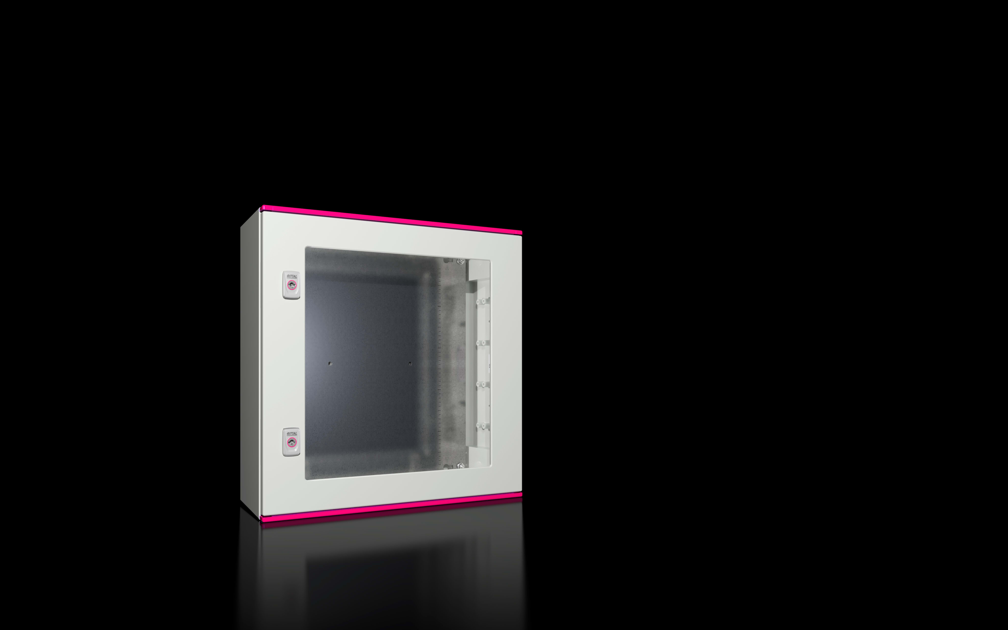 RITTAL - Armadio compatto AX Plastic, LxAxP: 600x600x200 mm con vetro d'ispezione 1467000