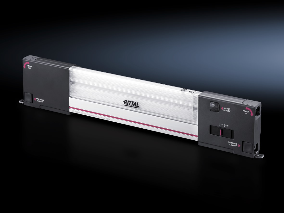 RITTAL - Lampada a LED, 1200 lm, 24 V (DC), con sensore di movimento, Lunghezza: 437 mm 2500320