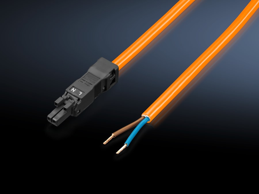 RITTAL - SZ Cavo di connessione, per Alimentazione, 2 Poli, 100-240 V, Lunghezza 3000 mm