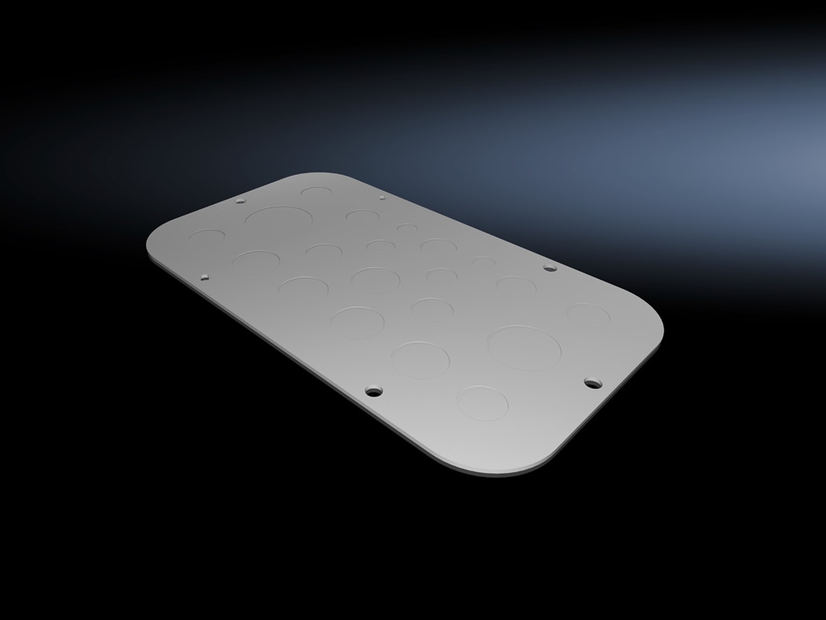 RITTAL - SZ Flangia metallica, per AX, con fori pretranciati a passo metrico, LP: 256x149 mm