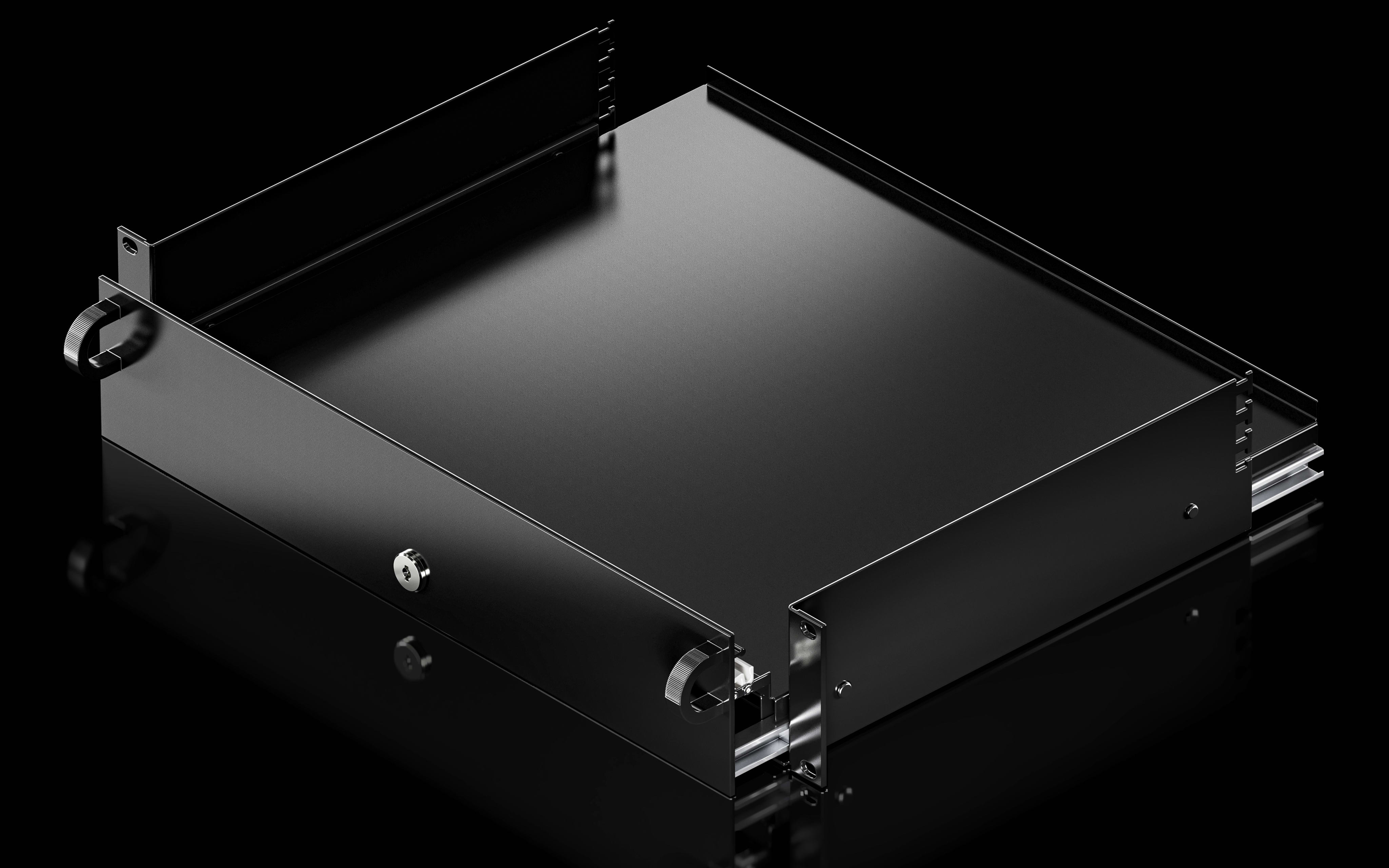 RITTAL - Keyboard drawer 2 U for one 482.6 mm(19) mounting level, RAL 9005