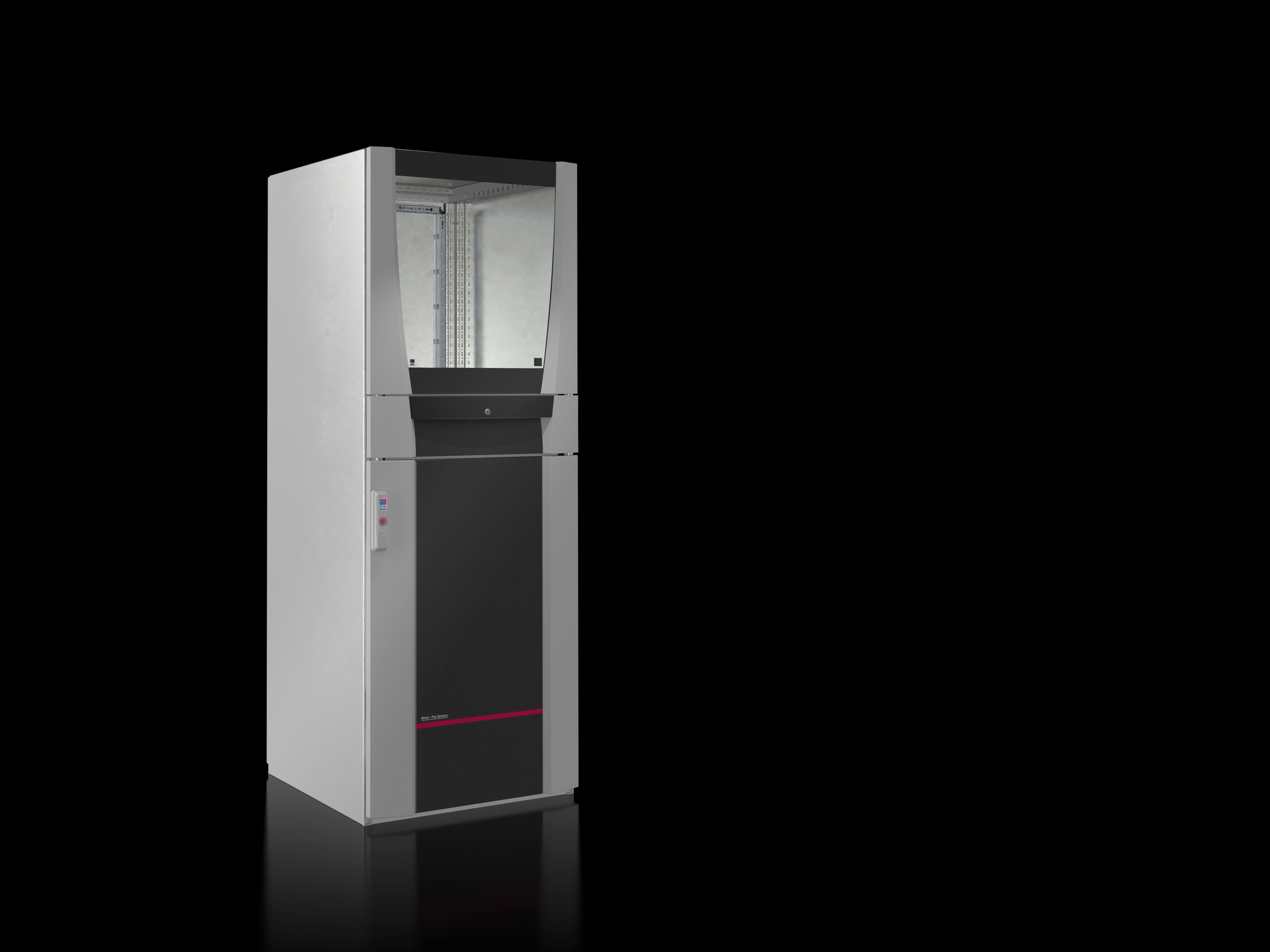 RITTAL - PC enclosure system, 600x1600x636 mm Sheet steel, with glazed door at the top 5366050