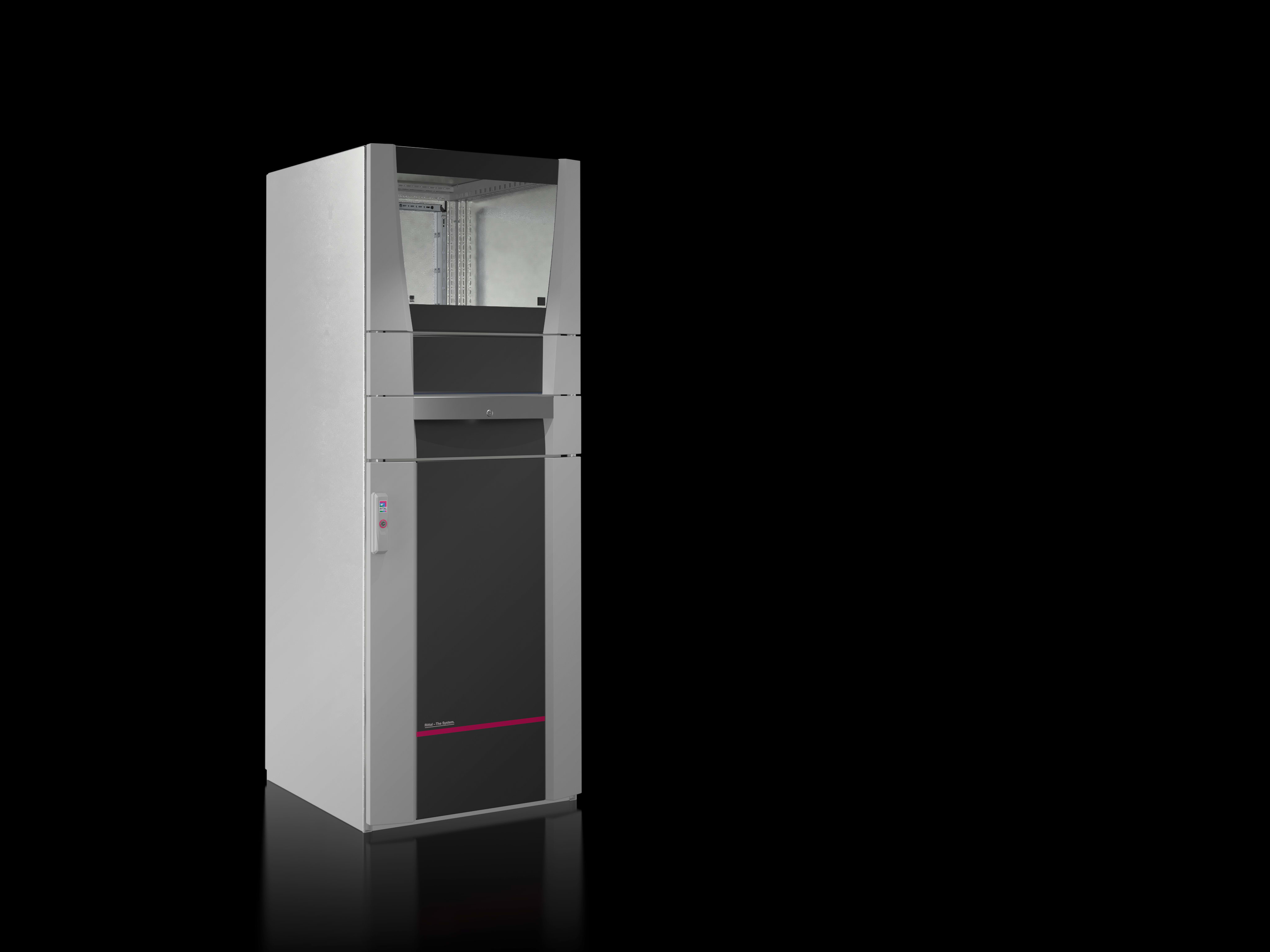 RITTAL - PC enclosure system, 600x1600x636 mm Sheet steel, with glazed door at the top