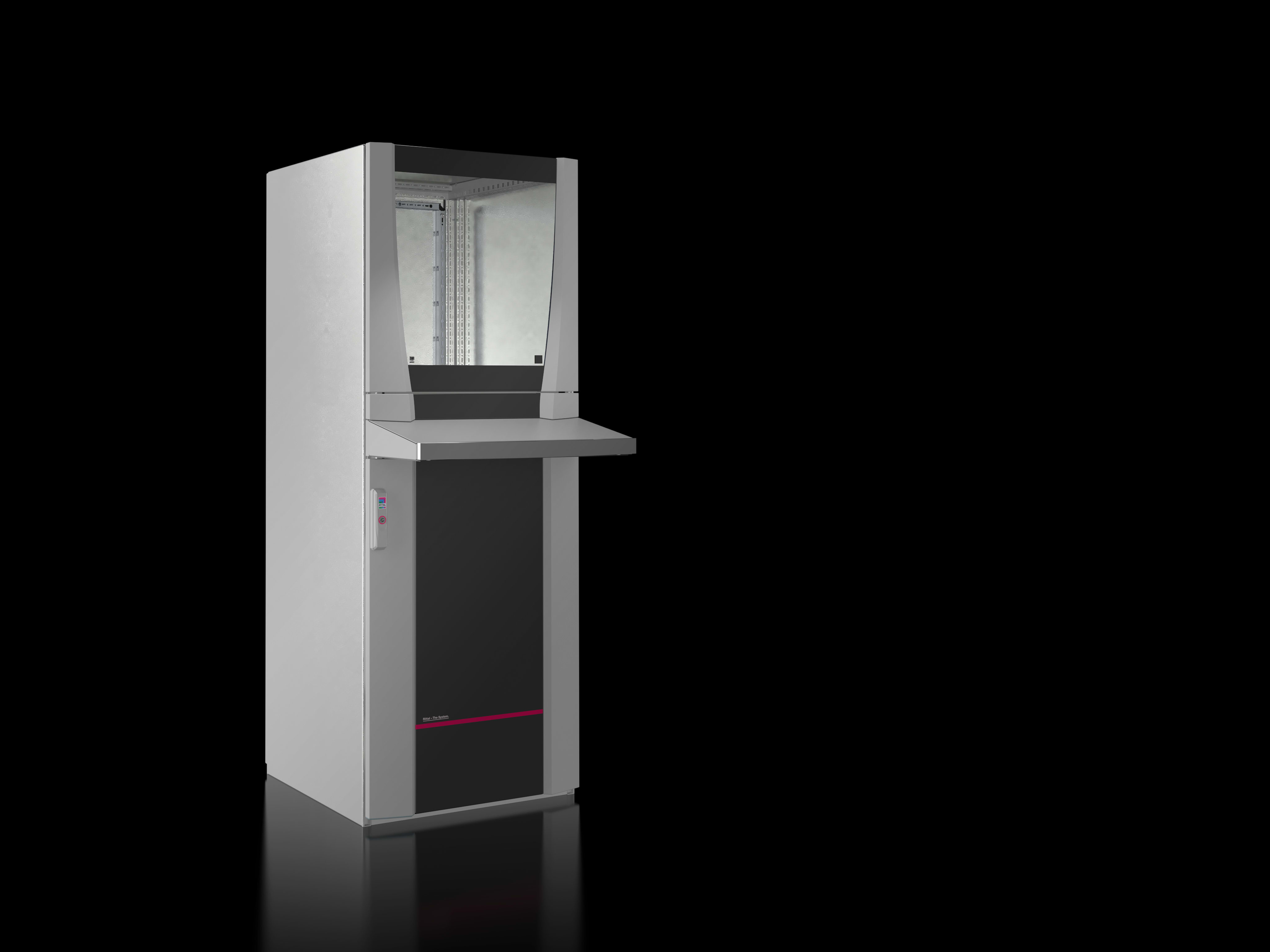 RITTAL - PC enclosure system, 600x1600x636 mm Sheet steel, with glazed door at the top