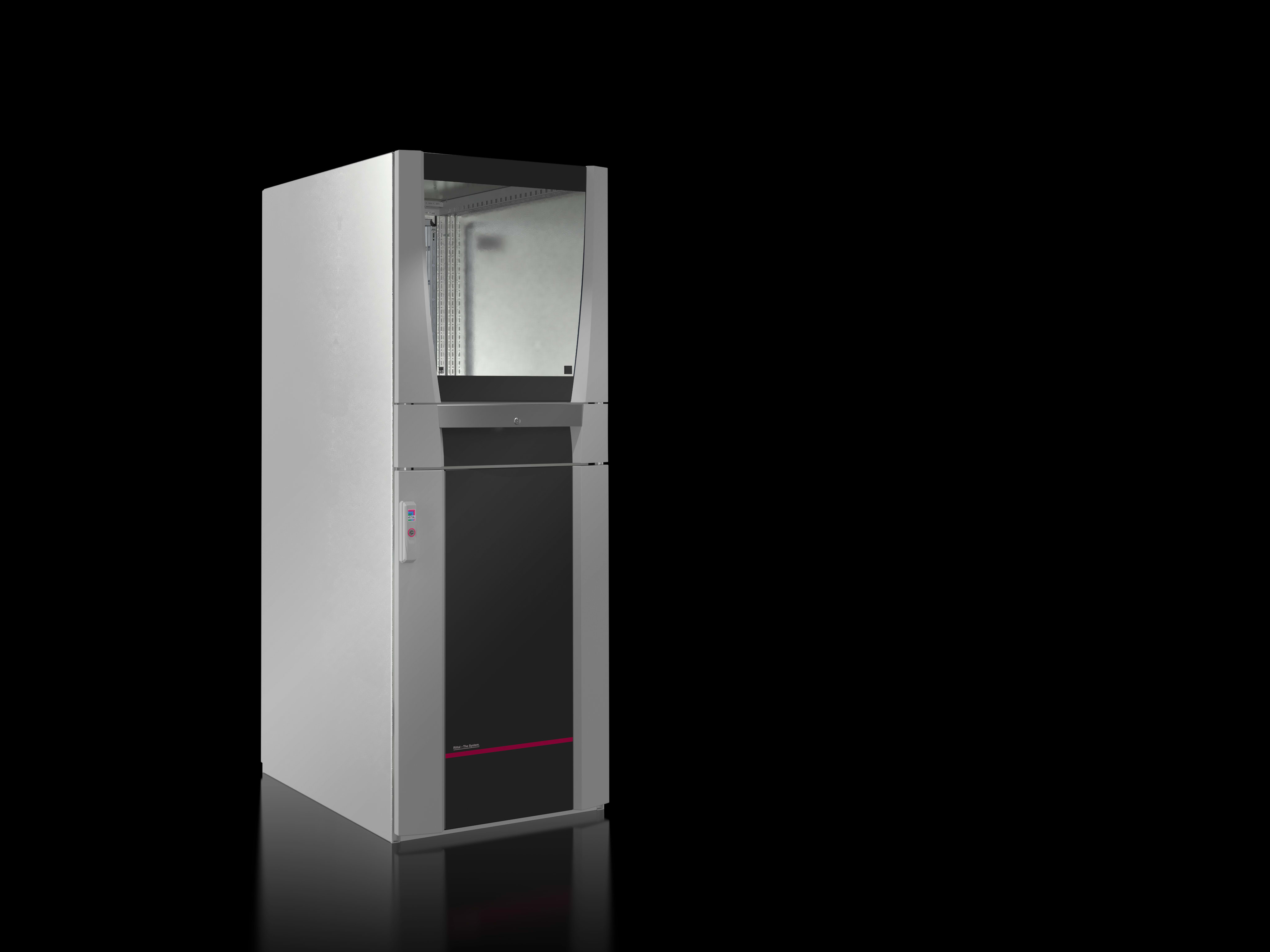 RITTAL - PC enclosure system, 800x1600x836 mm Sheet steel, with glazed door at the top