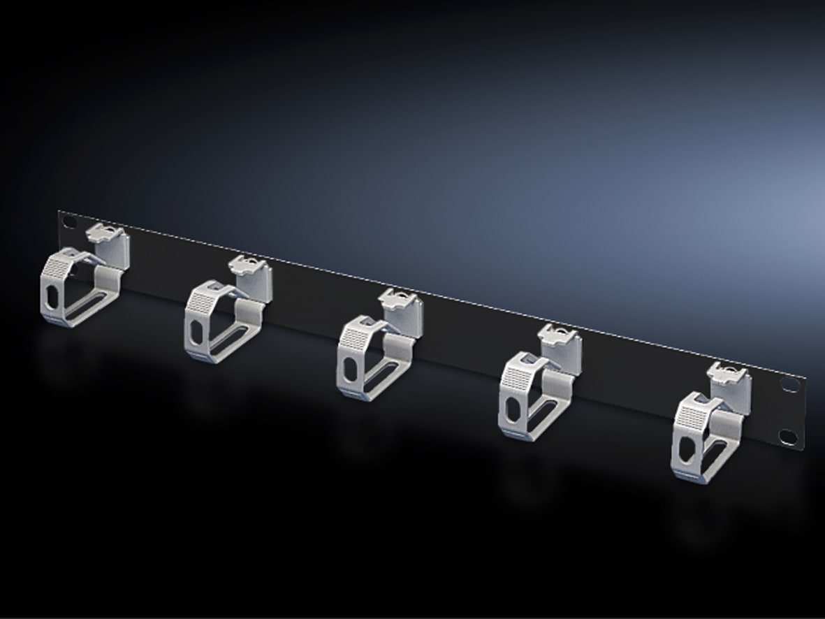 RITTAL - Cable management panel with plastics bars, RAL 9005