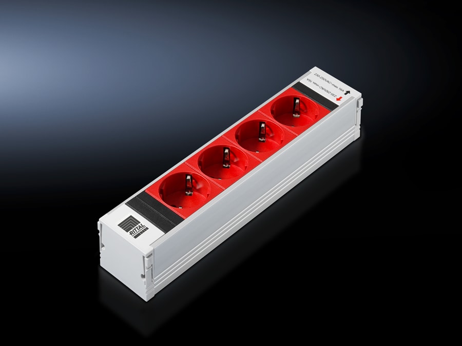 RITTAL - MODULO PSM PASSIVO ROSSO 4 PRESE SCHUKO