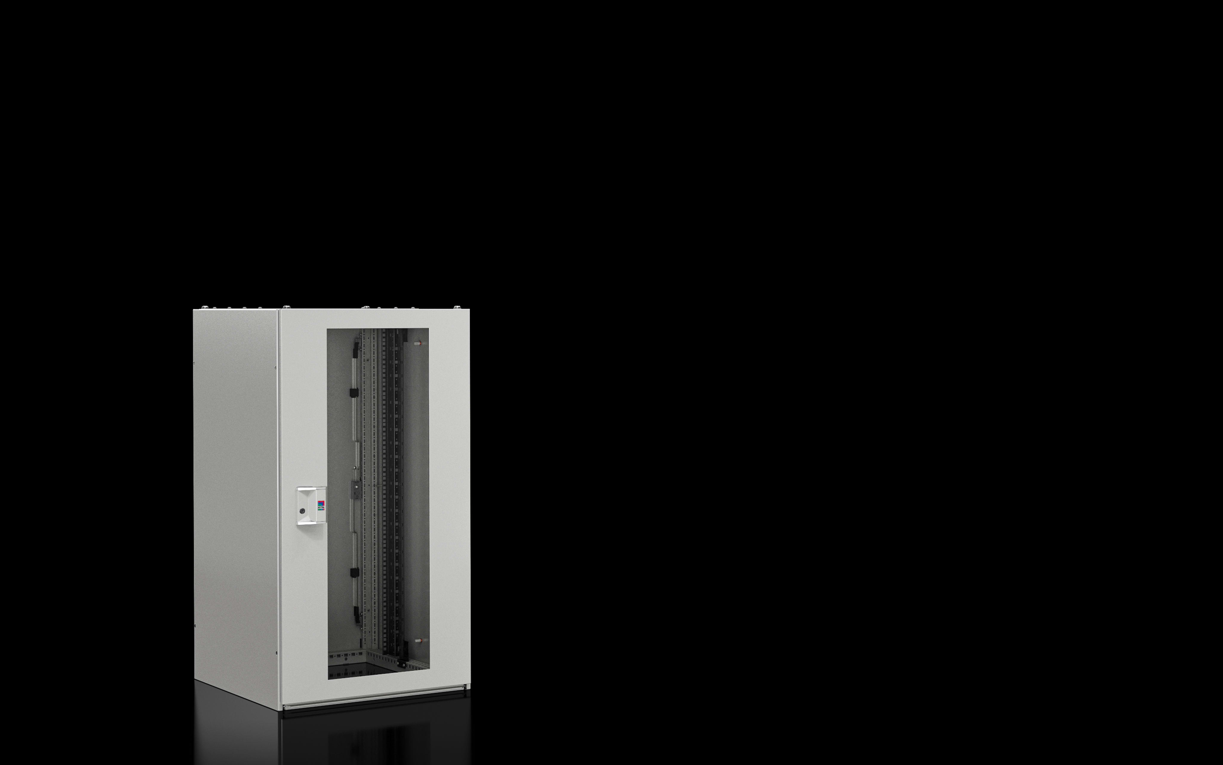 RITTAL - TX CableNet, porta trasparente, pareti laterali, profili 19, 600x1200x800 mm,RAL 7035