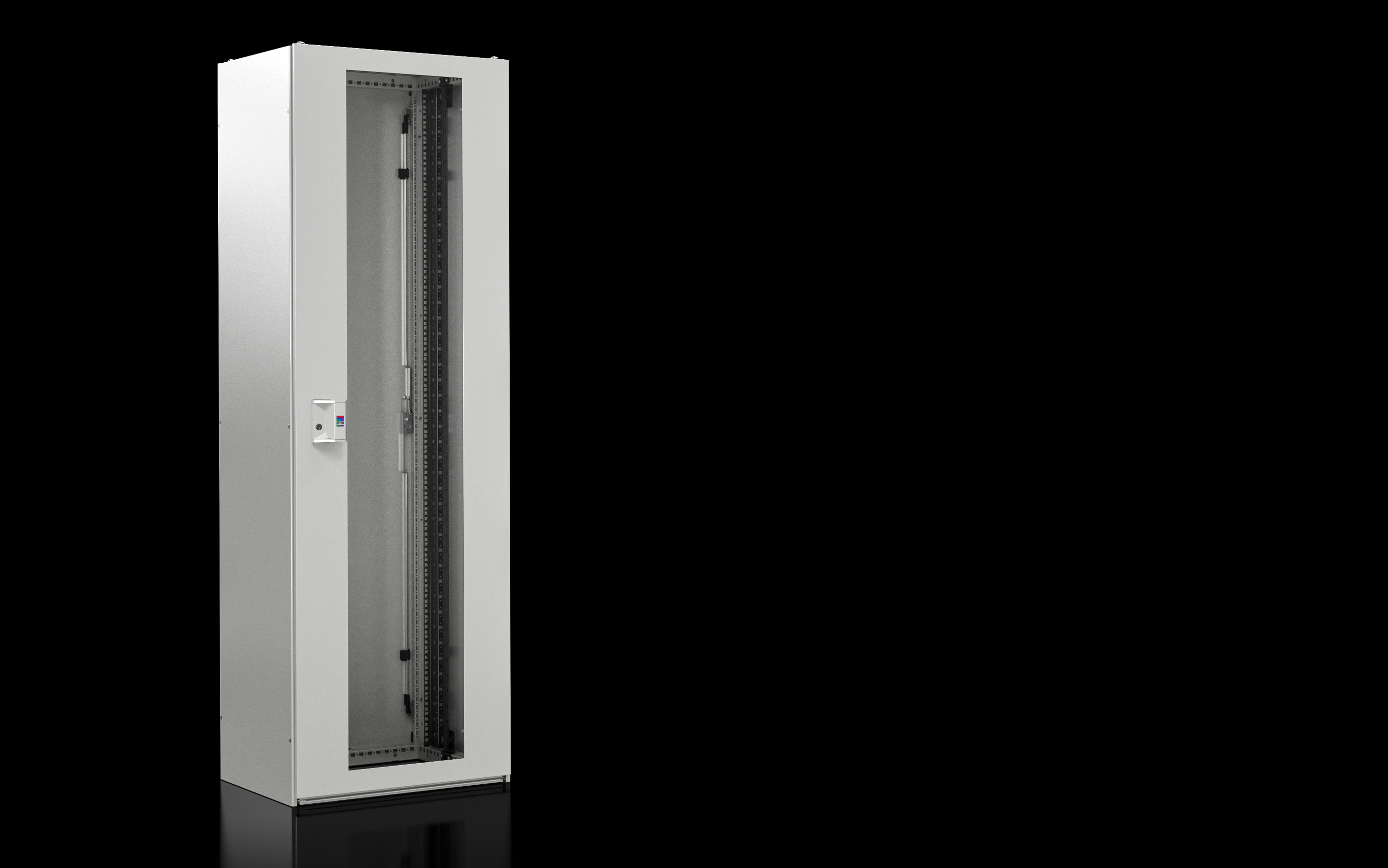 RITTAL - TX CableNet, porta trasparente, pareti laterali, profili 19, 600x2000x600 mmRAL 7035