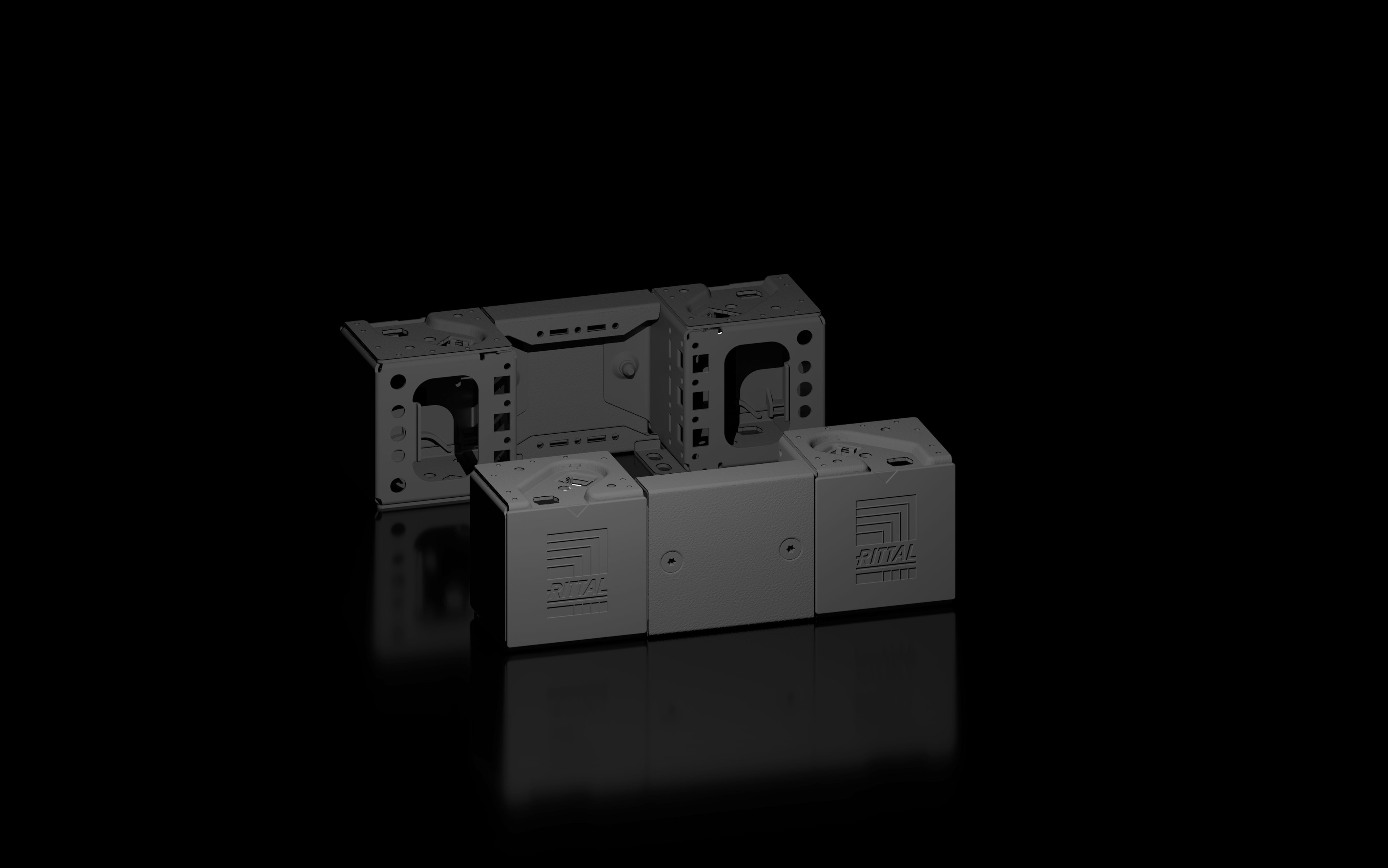 RITTAL - VX Angolare zoccolo con flangia, anteriore/posteriore, altezza 100 mm per larghezza 300 mm 8660000