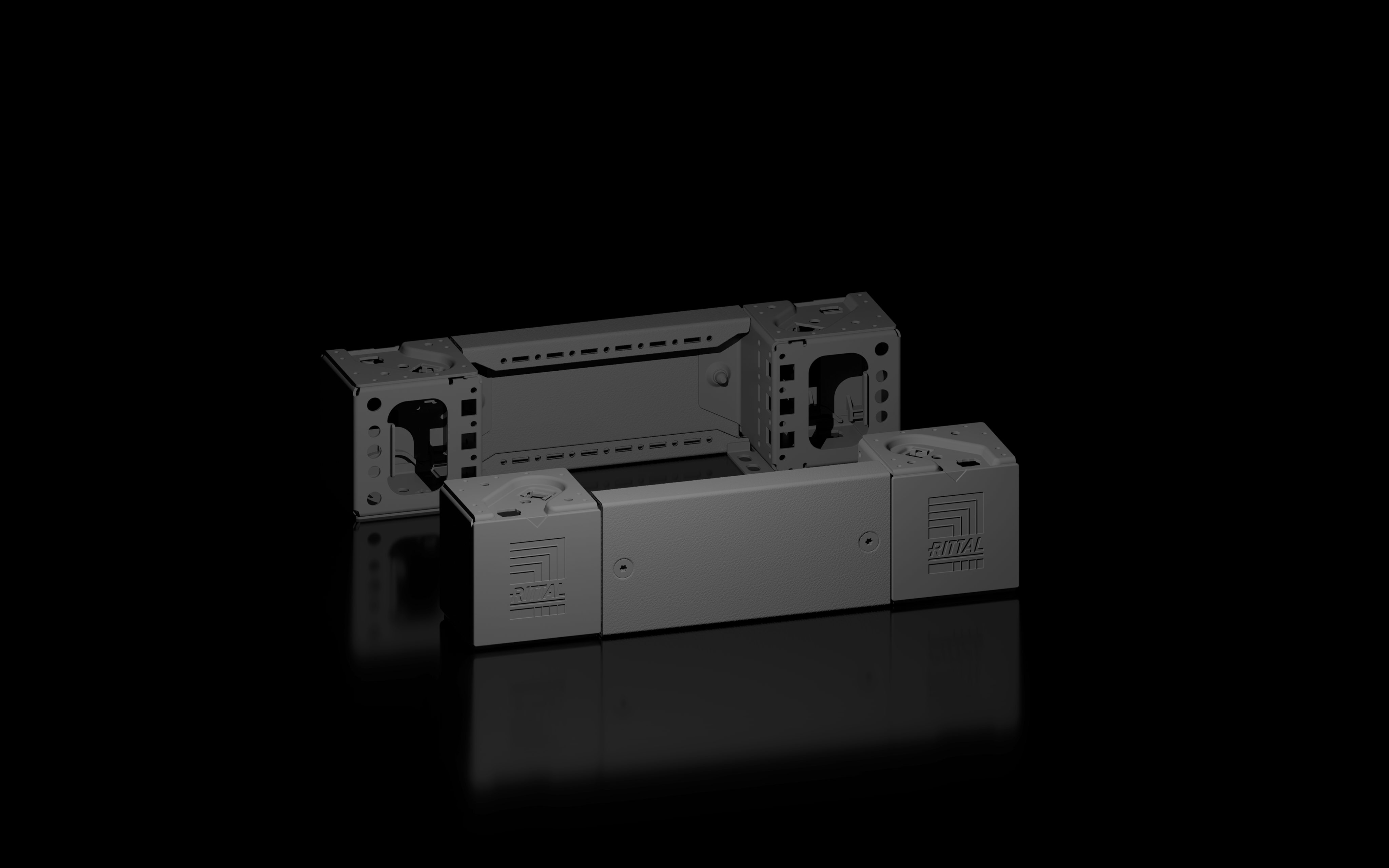 RITTAL - VX Angolare zoccolo con flangia, anteriore/posteriore, altezza 100 mm per larghezza 400 mm 8660001