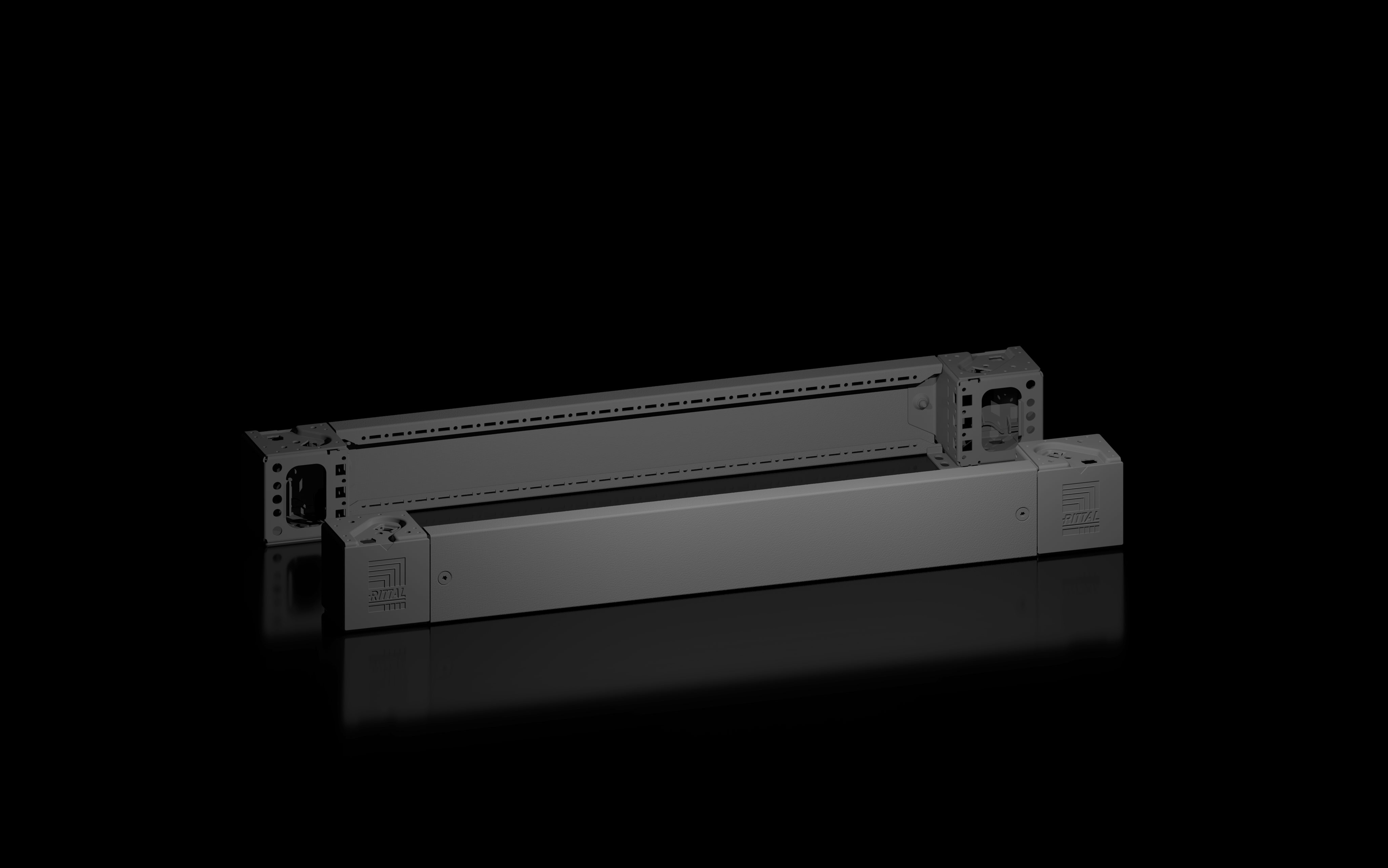 RITTAL - VX Angolare zoccolo con flangia, anteriore/posteriore, altezza 100 mm per larghezza 850 mm 8660004