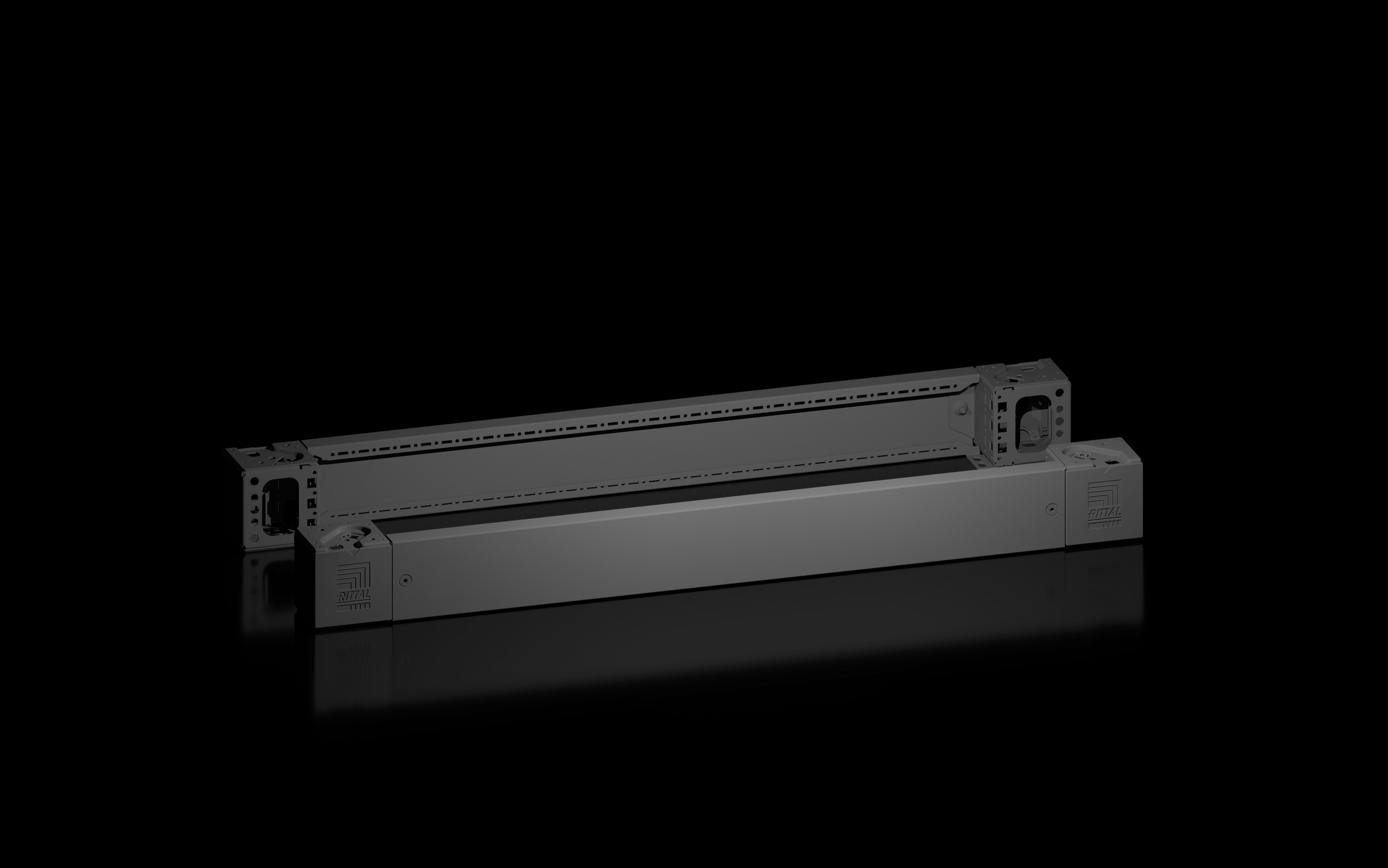 RITTAL - VX Angolare zoccolo con flangia, anteriore/posteriore, altezza 100 mm, per larghezza 1000 mm
