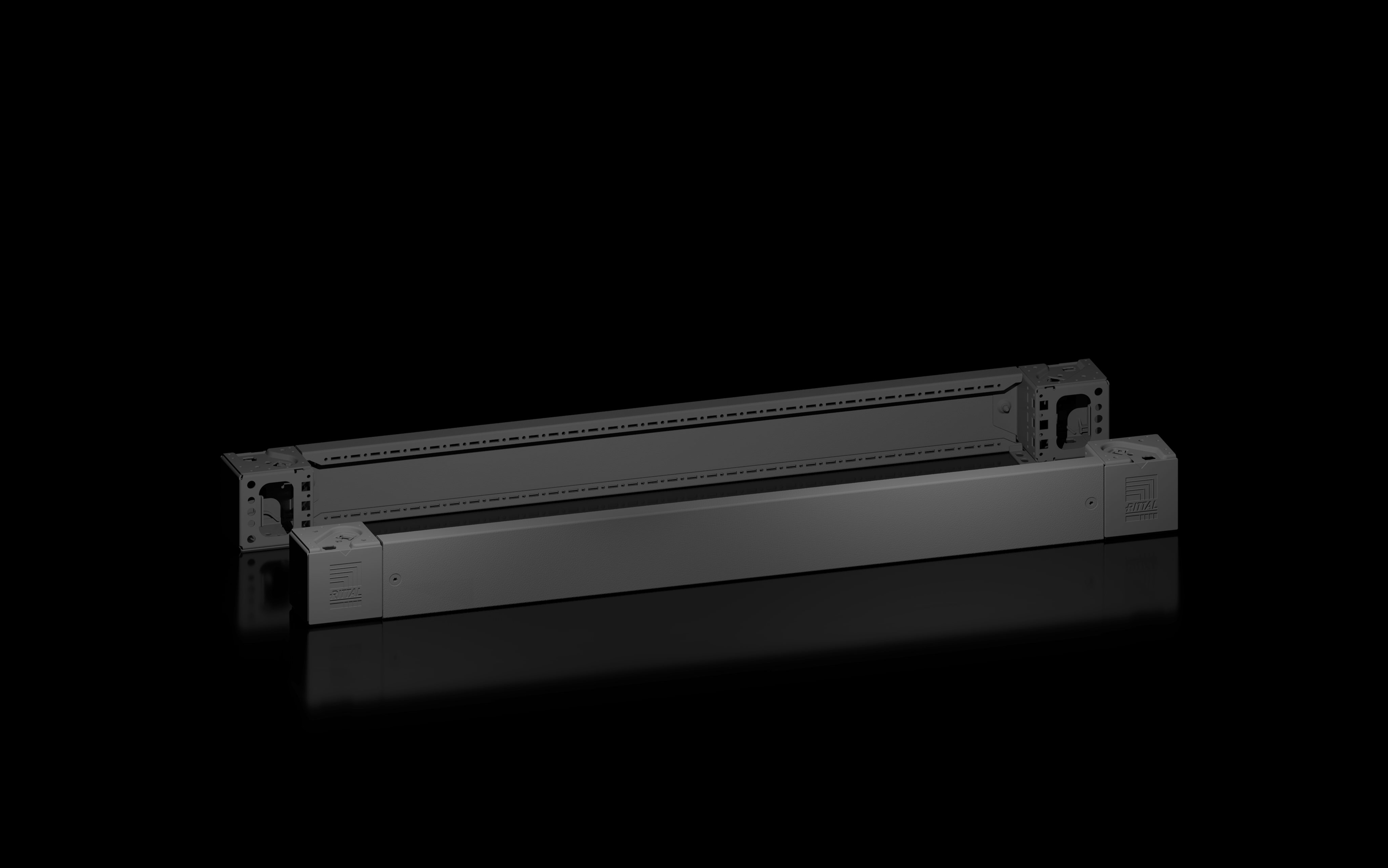 RITTAL - VX Angolare zoccolo con flangia, anteriore/posteriore, altezza 100 mm per larghezza 1100 mm