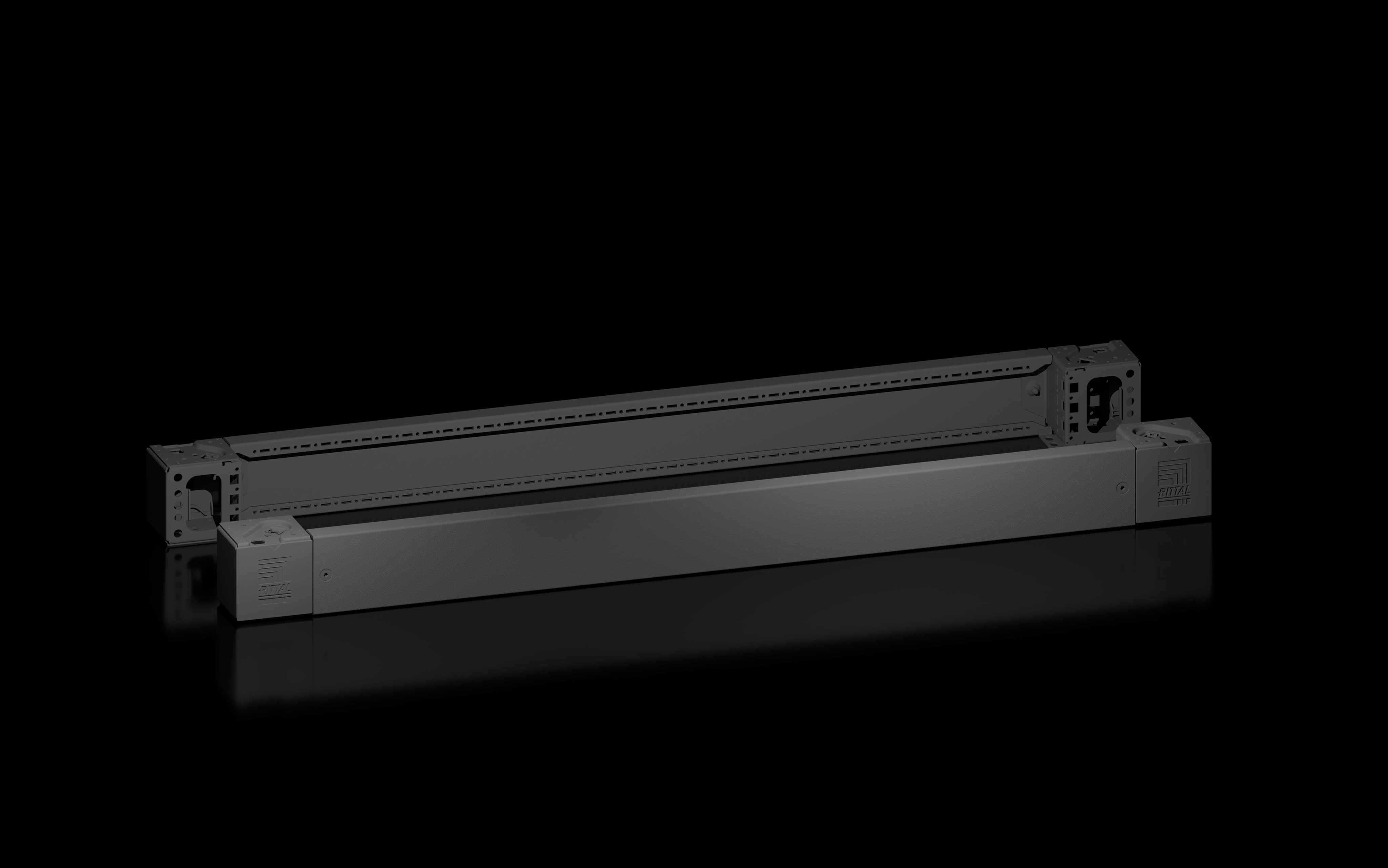 RITTAL - VX Angolare zoccolo con flangia, anteriore/posteriore, altezza 100 mm, per larghezza 1200 mm
