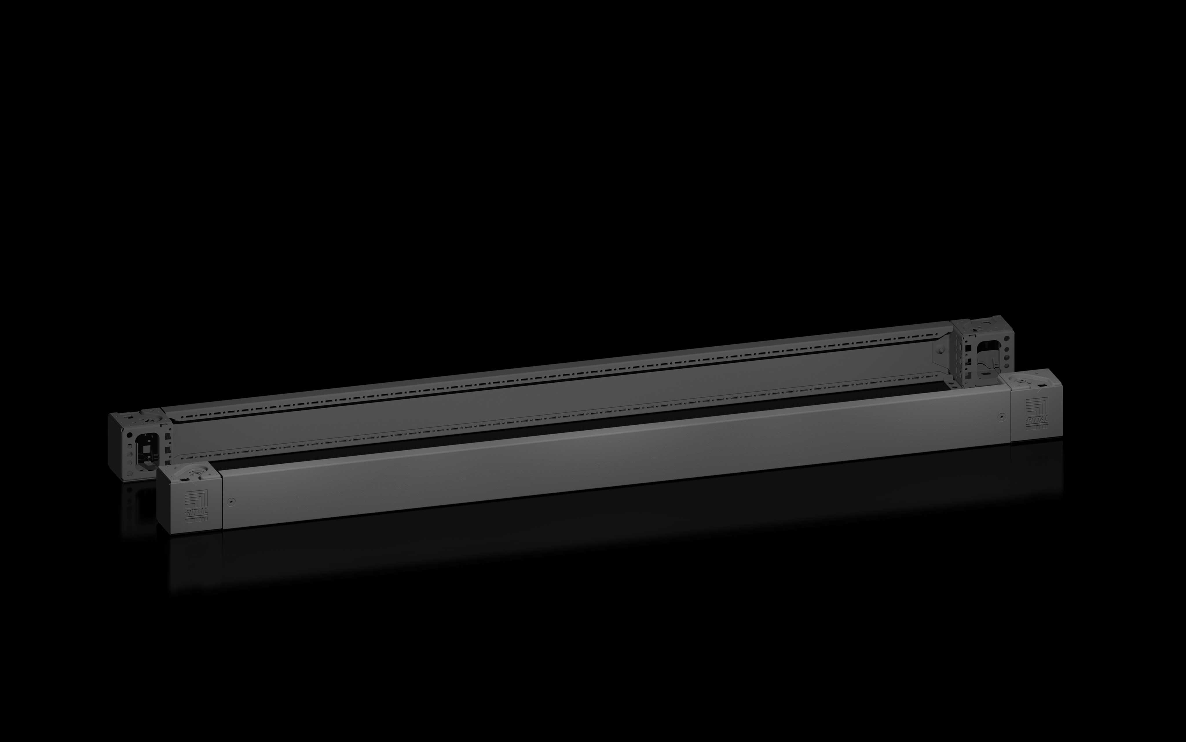 RITTAL - VX Angolare zoccolo con flangia, anteriore/posteriore, altezza 100 mm per larghezza 1600 mm