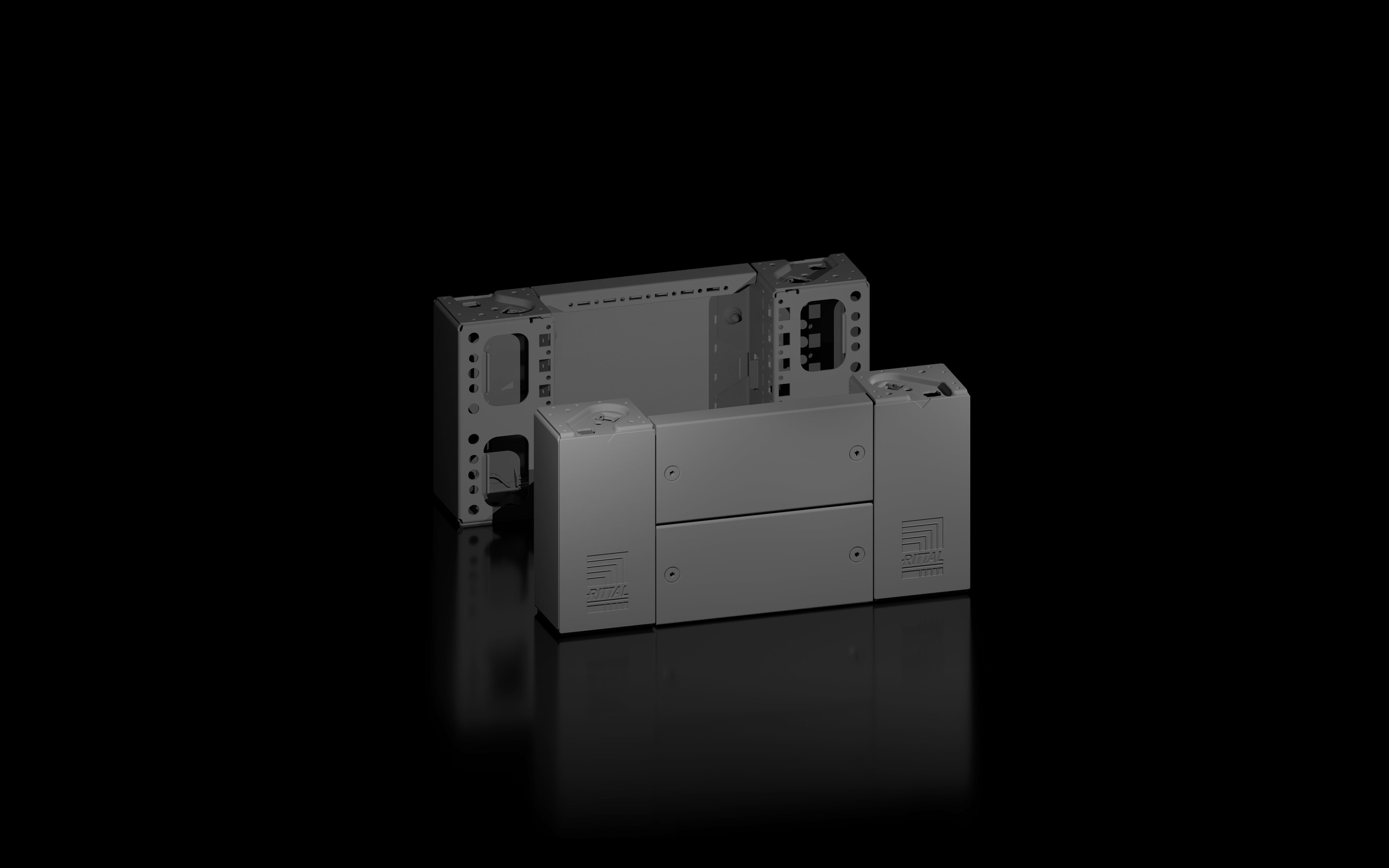 RITTAL - VX Angolare zoccolo con flangia, anteriore/posteriore, altezza 200 mm per larghezza 400 mm