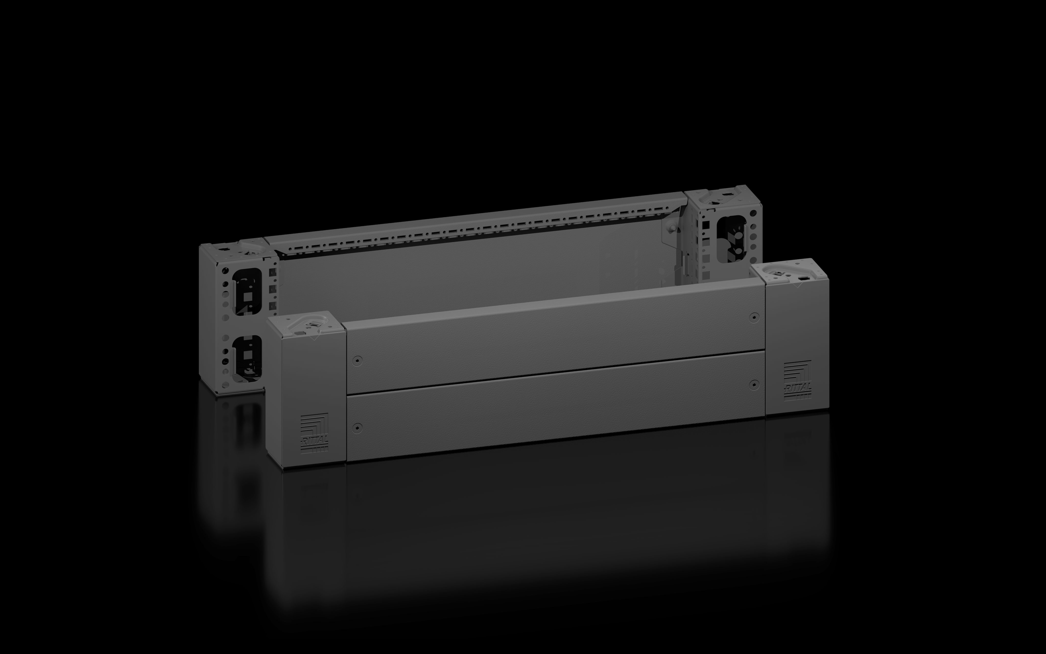 RITTAL - VX Angolare zoccolo con flangia, anteriore/posteriore, altezza 200 mm per larghezza 800 mm 8660023