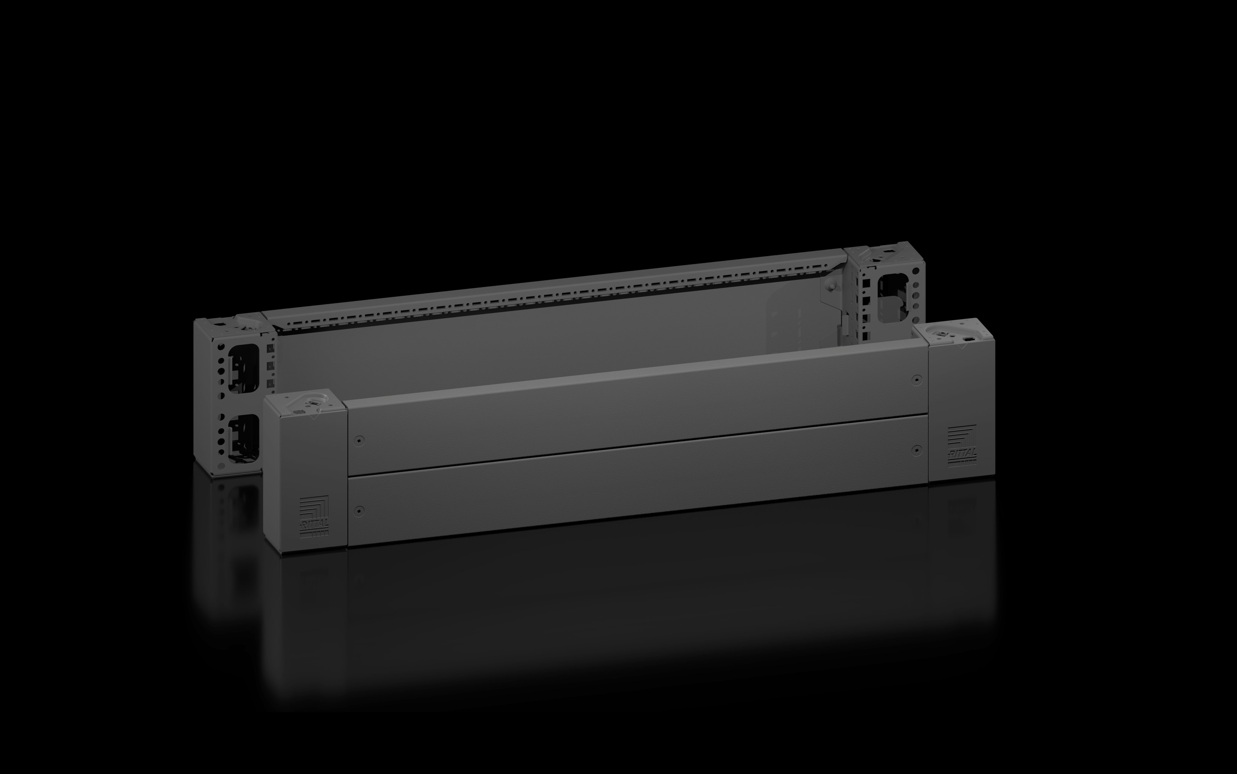 RITTAL - VX Angolare zoccolo con flangia, anteriore/posteriore, altezza 200 mm per larghezza 1000 mm 8660024