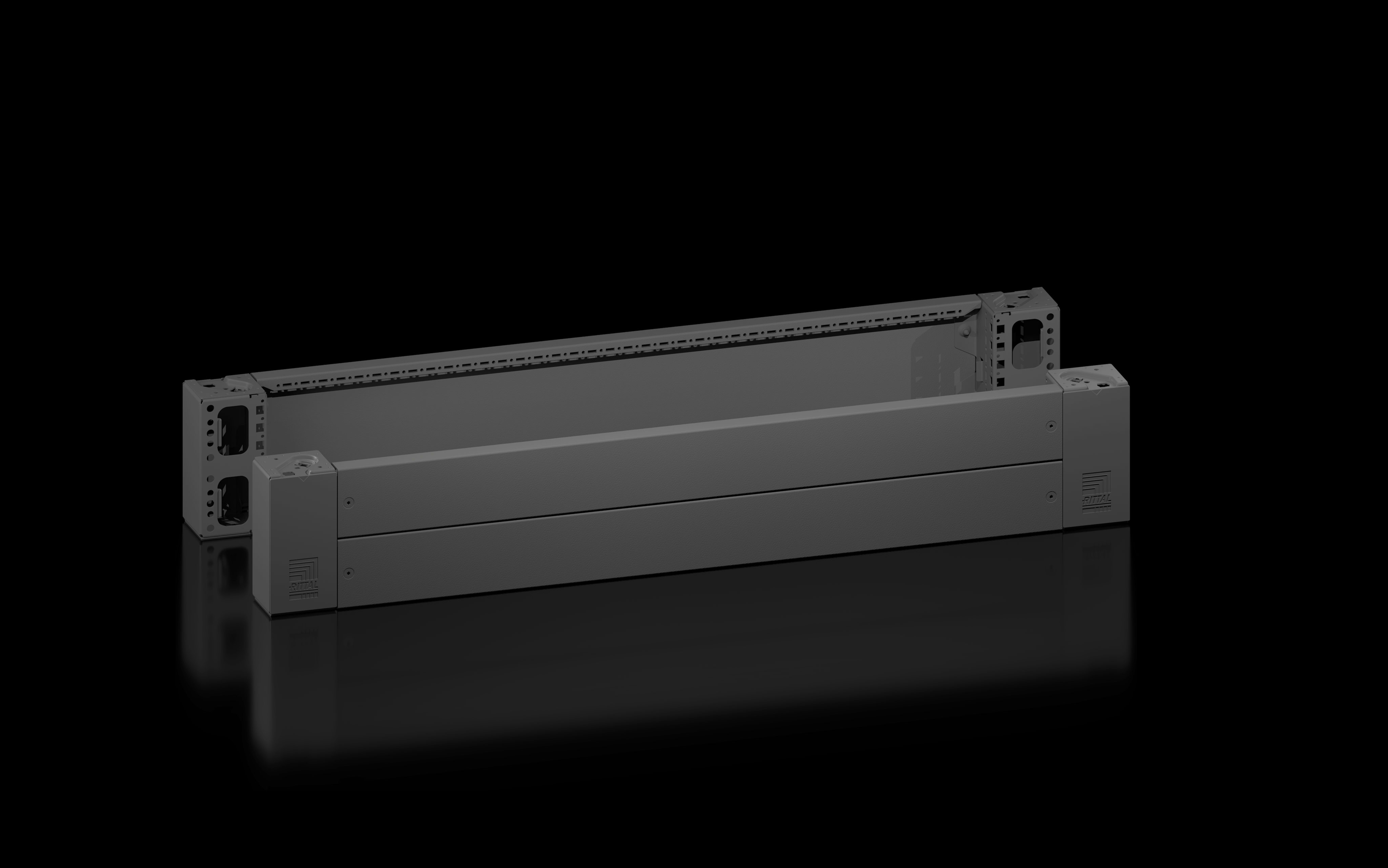 RITTAL - VX Angolare zoccolo con flangia, anteriore/posteriore, altezza 200 mm per larghezza 1200 mm