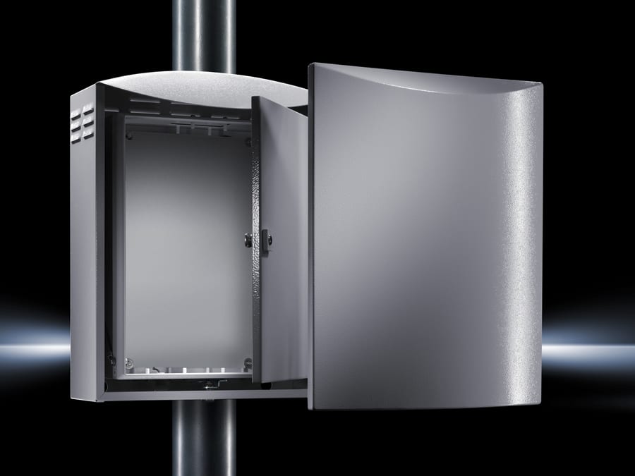 RITTAL - CS Wall-mounted enclosure, WHD: 370x522x210 mm aluminum, with mounting plate