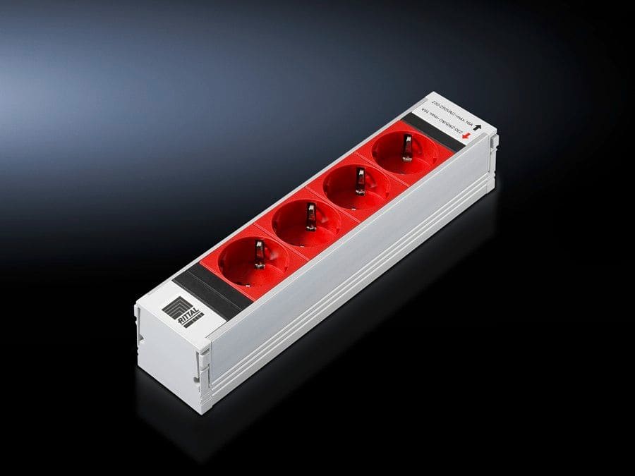 RITTAL - Modulo Psm Passivo Rosso 4 prese  schuko