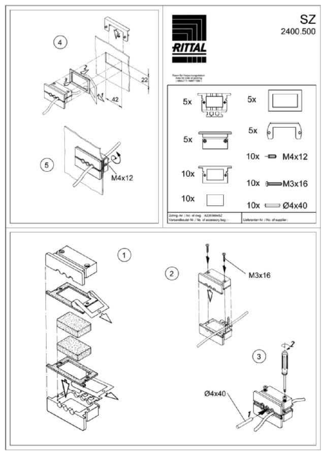 RITTAL - SZ MODULO INGRESSO CONNETTORI 3 CAVI-5PZ