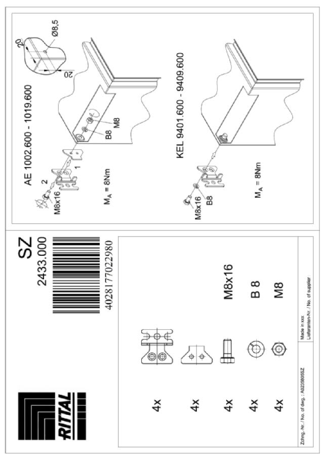 RITTAL - SZ SUPPORTO FISS. PARETE INOX 316L - 4PZ
