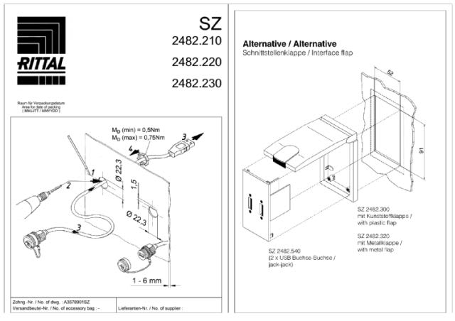 RITTAL - SZ PRESA USB CON PROLUNGA 500 MM