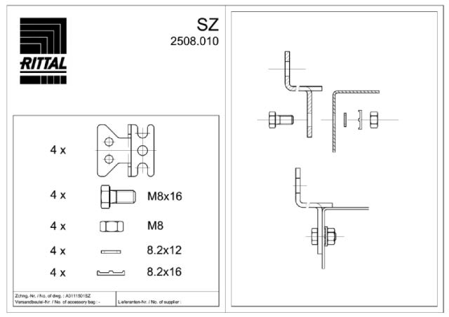 RITTAL - SZ SUPPORTO FISSAGGIO PARETE - 4PZ