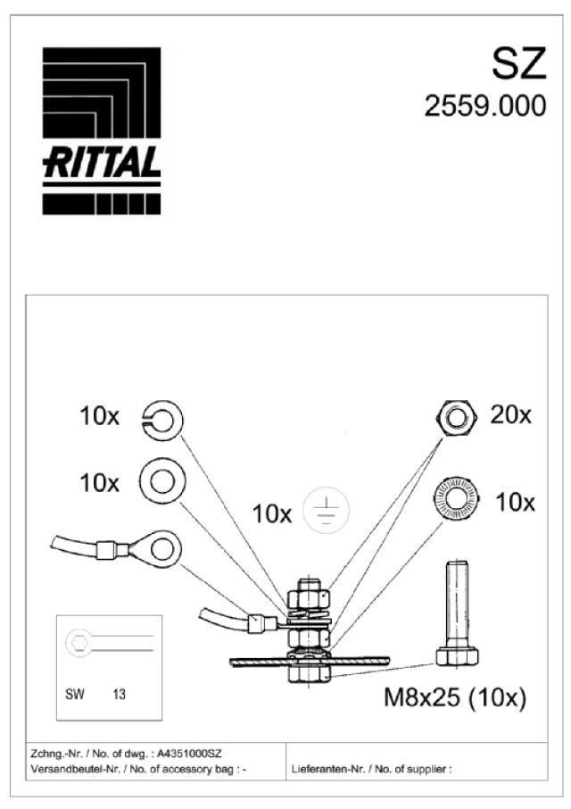 RITTAL - SZ 10 ACCESSORI DI FISSAGGIO M8 - 10PZ