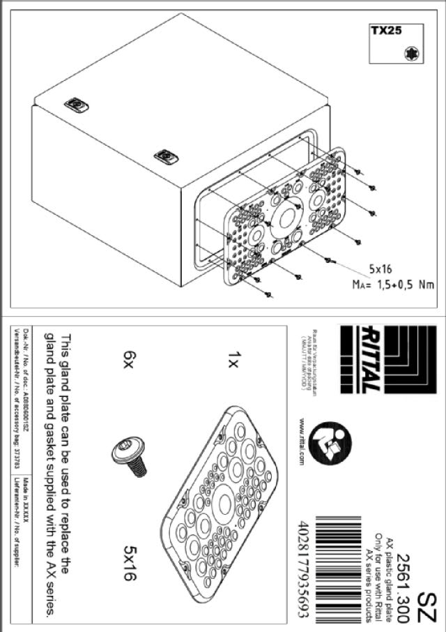 RITTAL - SZ INGRESSO CAVI A MEMBRANA MISURA 1