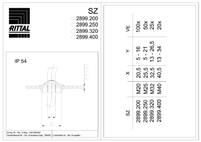 RITTAL - SZ PASSACAVI GRADUATO 5-21 - 50PZ