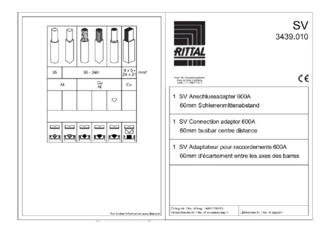 RITTAL - SV ADATTATORE CONNESS. 600A