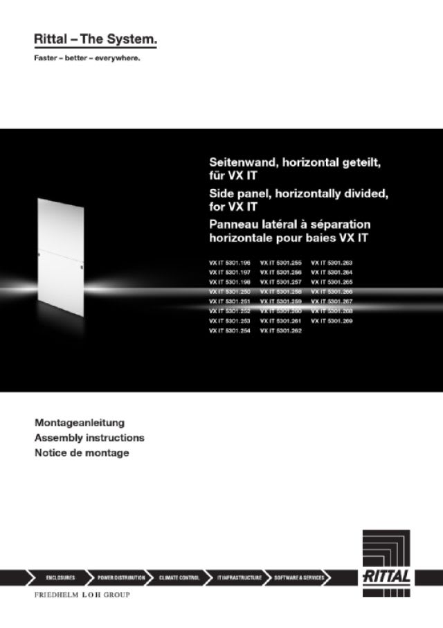 RITTAL - VX IT PARETE LAT DIV ORIZZ. 2000X1000