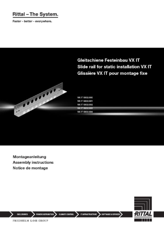 RITTAL - VX IT GUIDE DI SUPPORTO 2 HE 525MM
