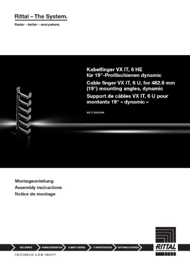 RITTAL - VX IT SUPPORTO REGGICAVI 6 U
