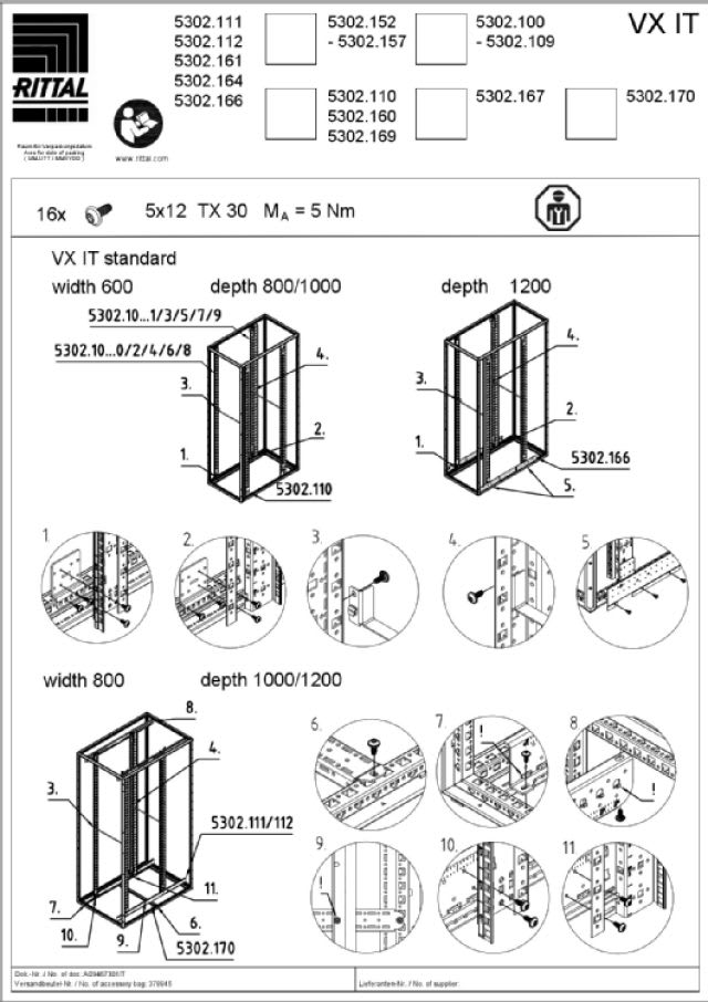 RITTAL - VX IT KIT PROFILI 19' ANT. 42U DYN