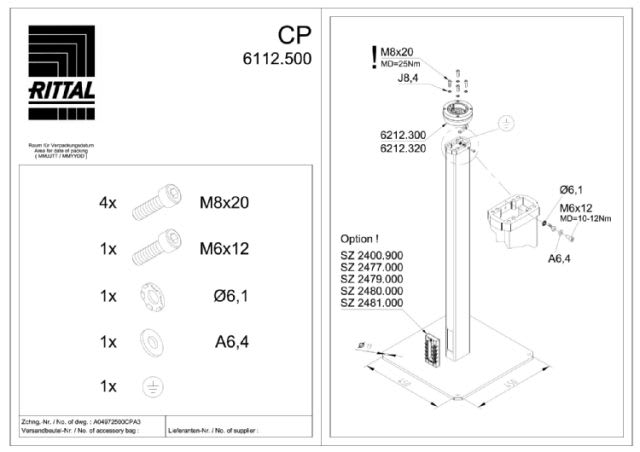RITTAL - CP PIEDISTALLO H.1150MM