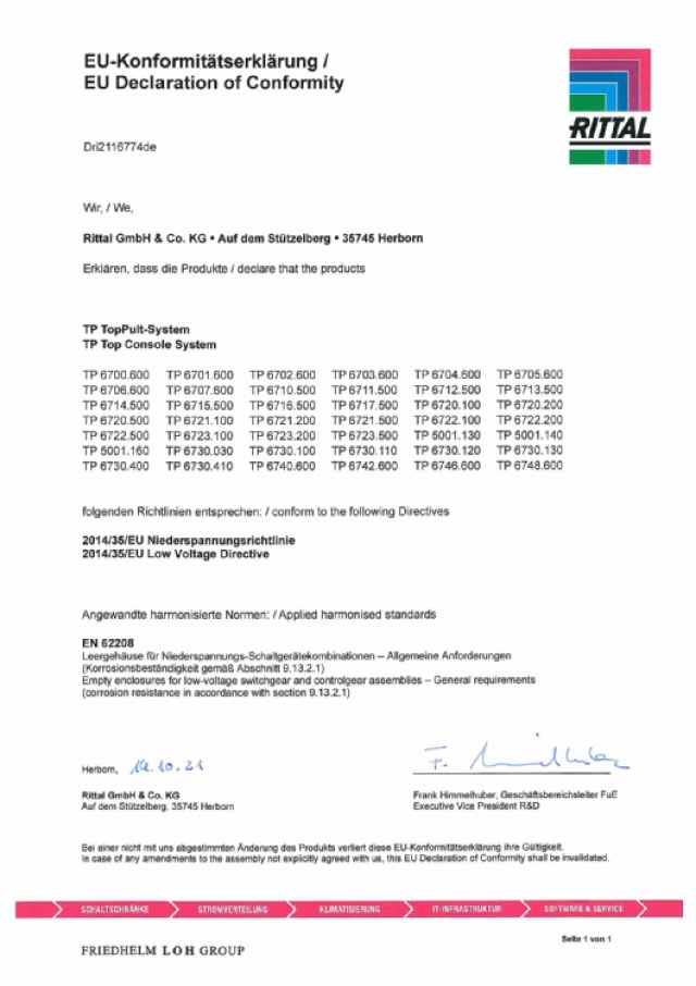 RITTAL - TP LEGGIO LXAXP: 600X235X700