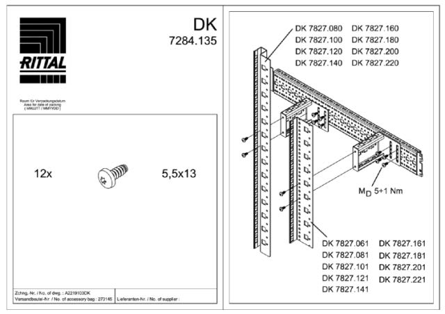 RITTAL - DK FISSAGGIO CENTR.X PROFILATI - 2PZ