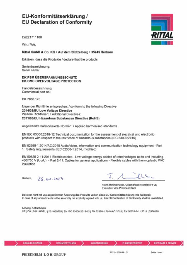 RITTAL - CMC PROTEZIONE DA SOVRATENS.