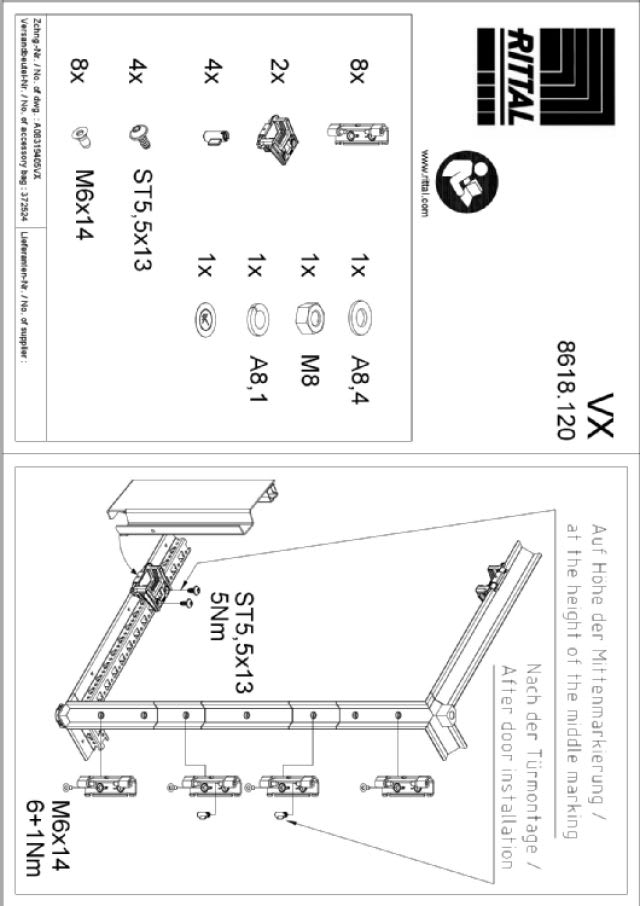 RITTAL - VX DOPPIA PORTINA 400+400X2000 - 1PZ