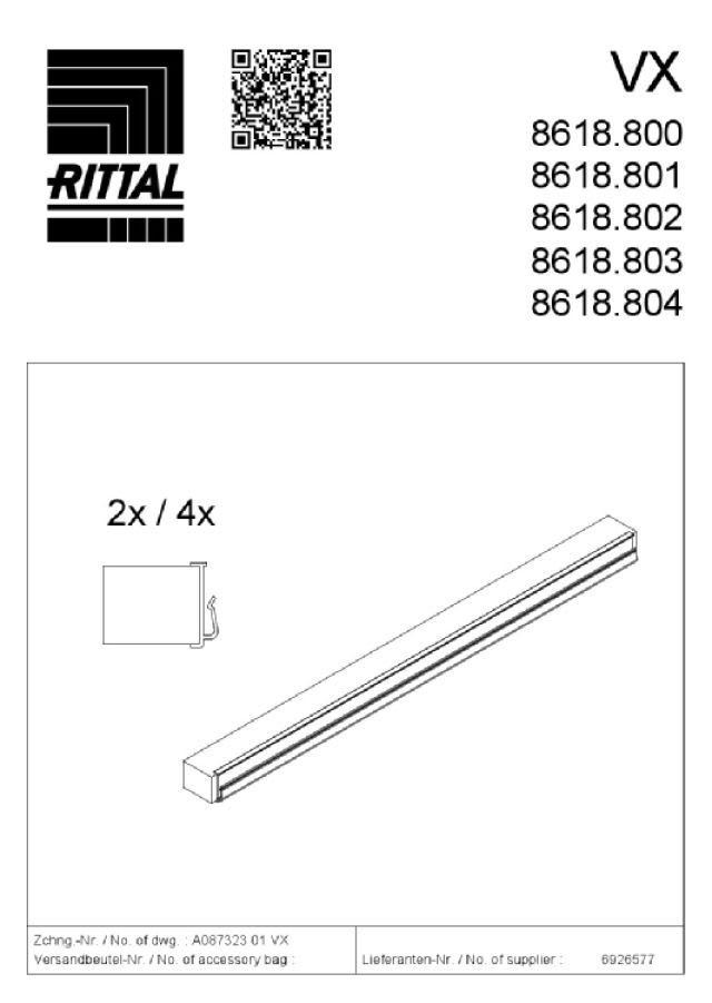 RITTAL - VX PROFILI PER ENTRATA CAVI 1600 - 4PZ
