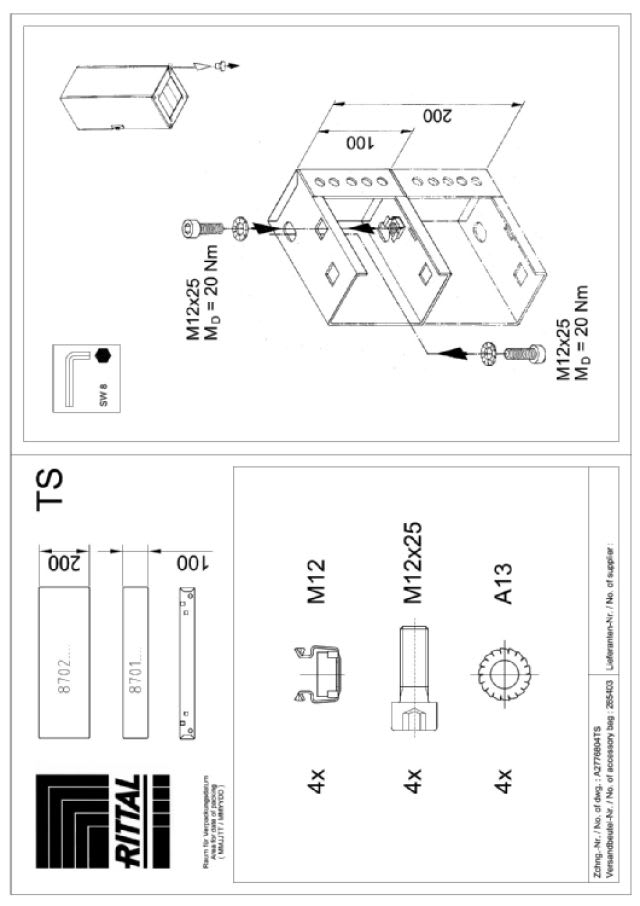 RITTAL - TS ZOCCOLO ANT/POST INOX 1000X100 - 2PZ
