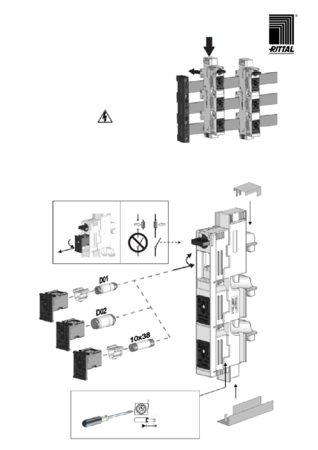 RITTAL - SV BASE PORTAFUSIBILI APRIBILE 63A - 3PZ
