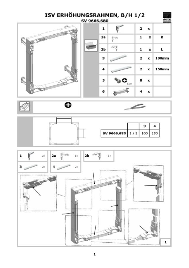 RITTAL - ISV TELAIO SOLLEVAMENTO B/H 1/2