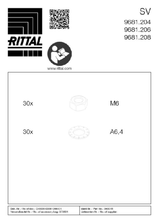 RITTAL - SV LIST. MONT. PORTA PARZ. VX 800 - 10PZ
