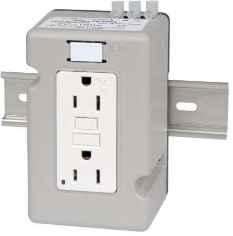 ROCKWELL AUTOMATION - IEC GFCI RCPT, 15A, DIN RAIL MTG